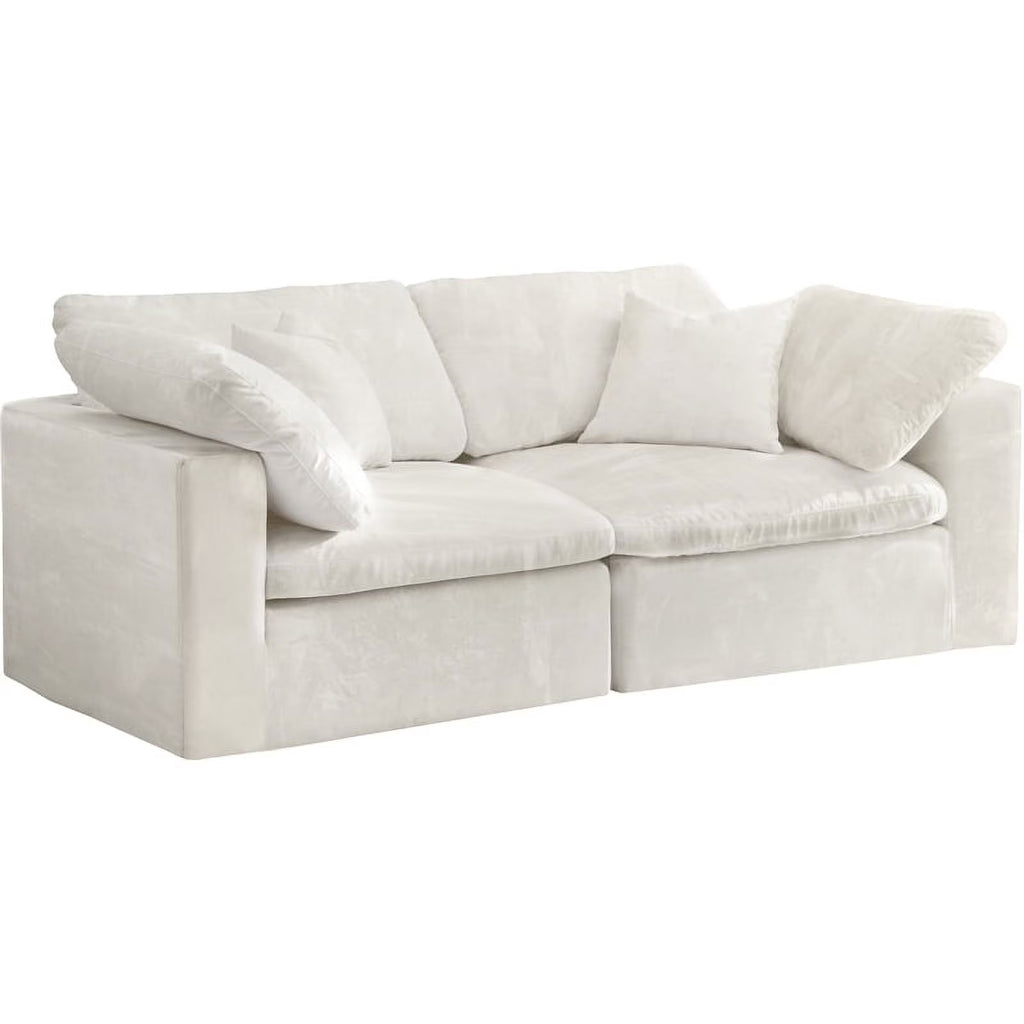 Cream Velvet Modular 2 Piece Loveseat O855722