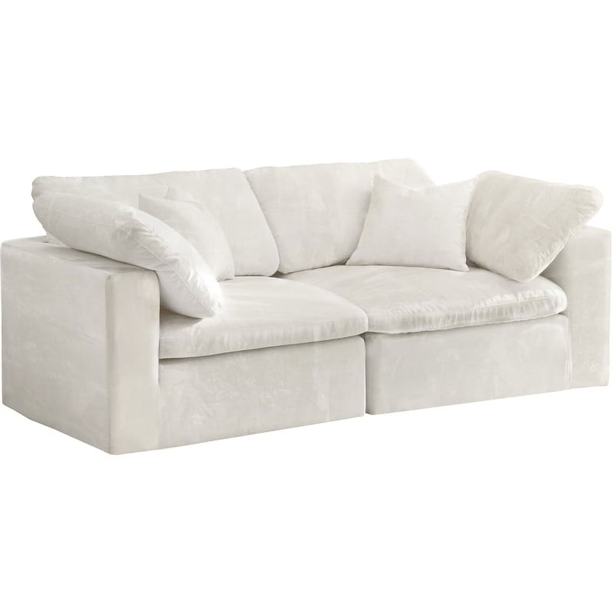 Cream Velvet Modular 2 Piece Loveseat O855722