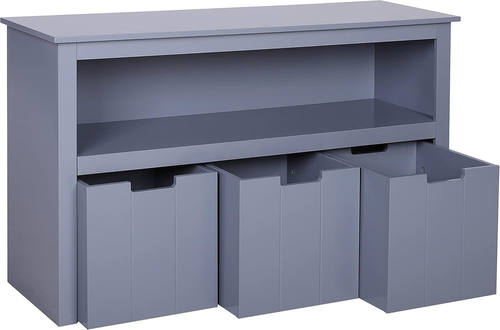 White Toy Box Organizer Storage Chest with Wheels G13055