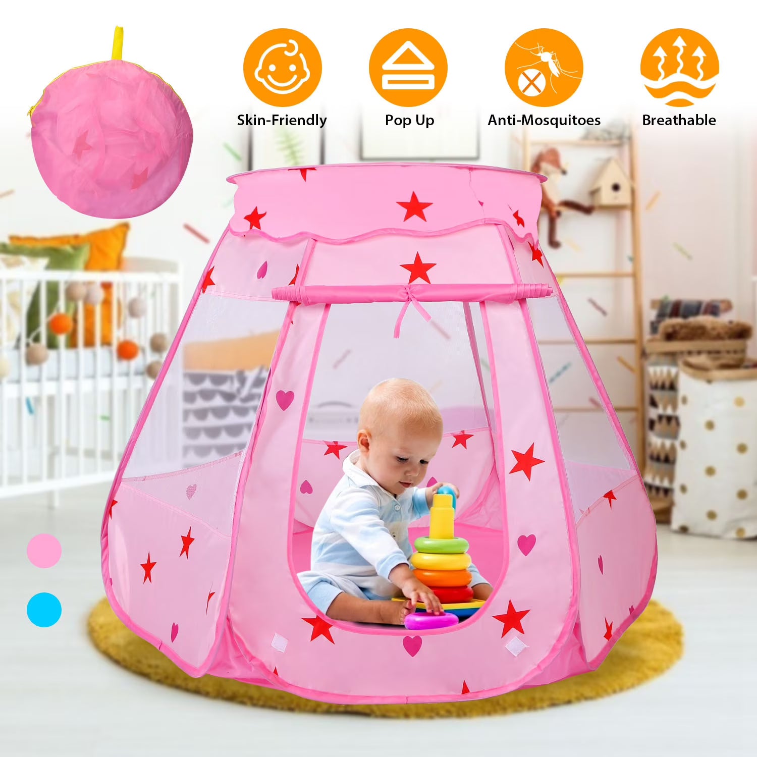 Pink Kids Pop Up Play Tent Z8757