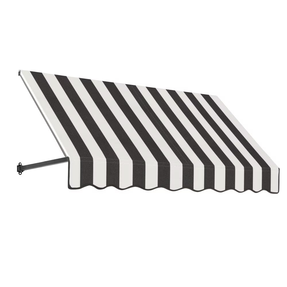 Black/White Stripe Acrylic Fixed Awning Q94956