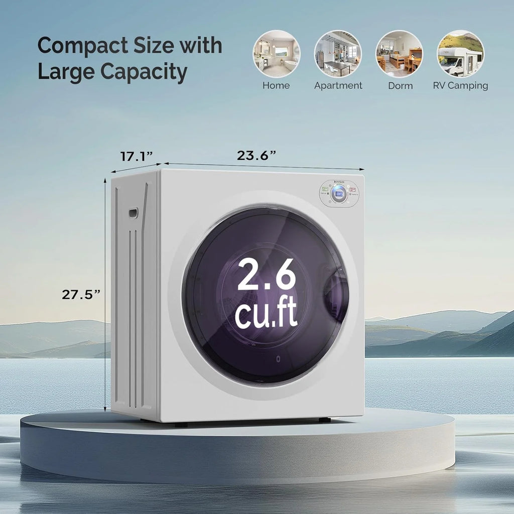 Compact Front Load Laundry Dryer with LCD Control Panel X99996