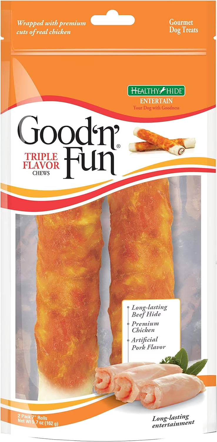 7" Triple Flavor Chews Dog Snack, 2 count, 5.7 oz G2805