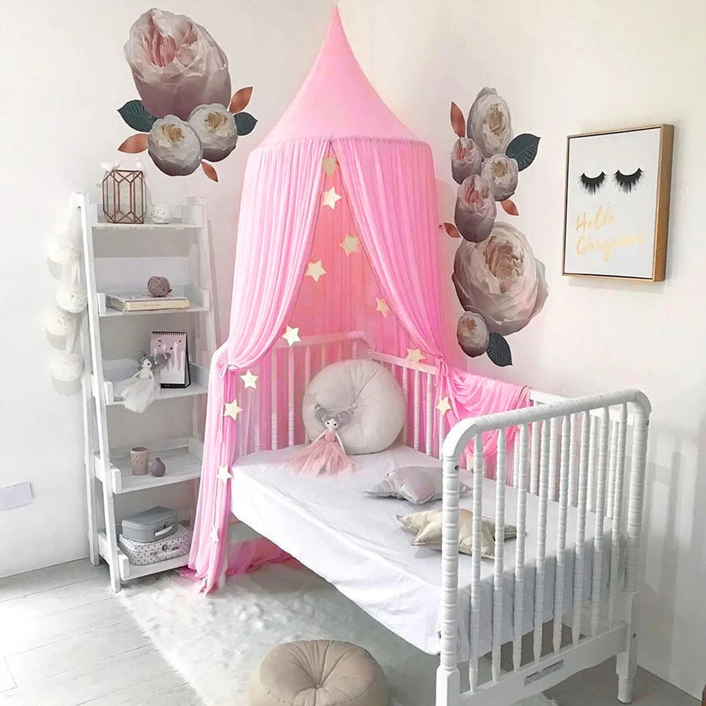 Pink Cotton Baby Bed Canopy Mosquito Net O48111
