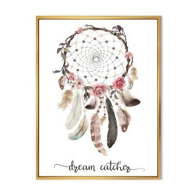 Dream Catcher with Feathers Painting on Canvas B8820