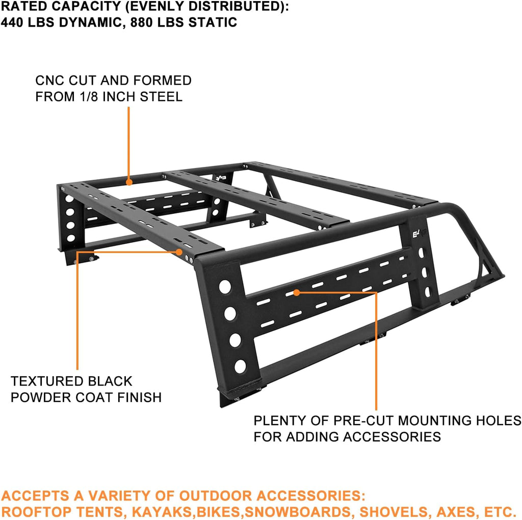 Tacoma Bed Rack Truck Cargo Carrier X7739