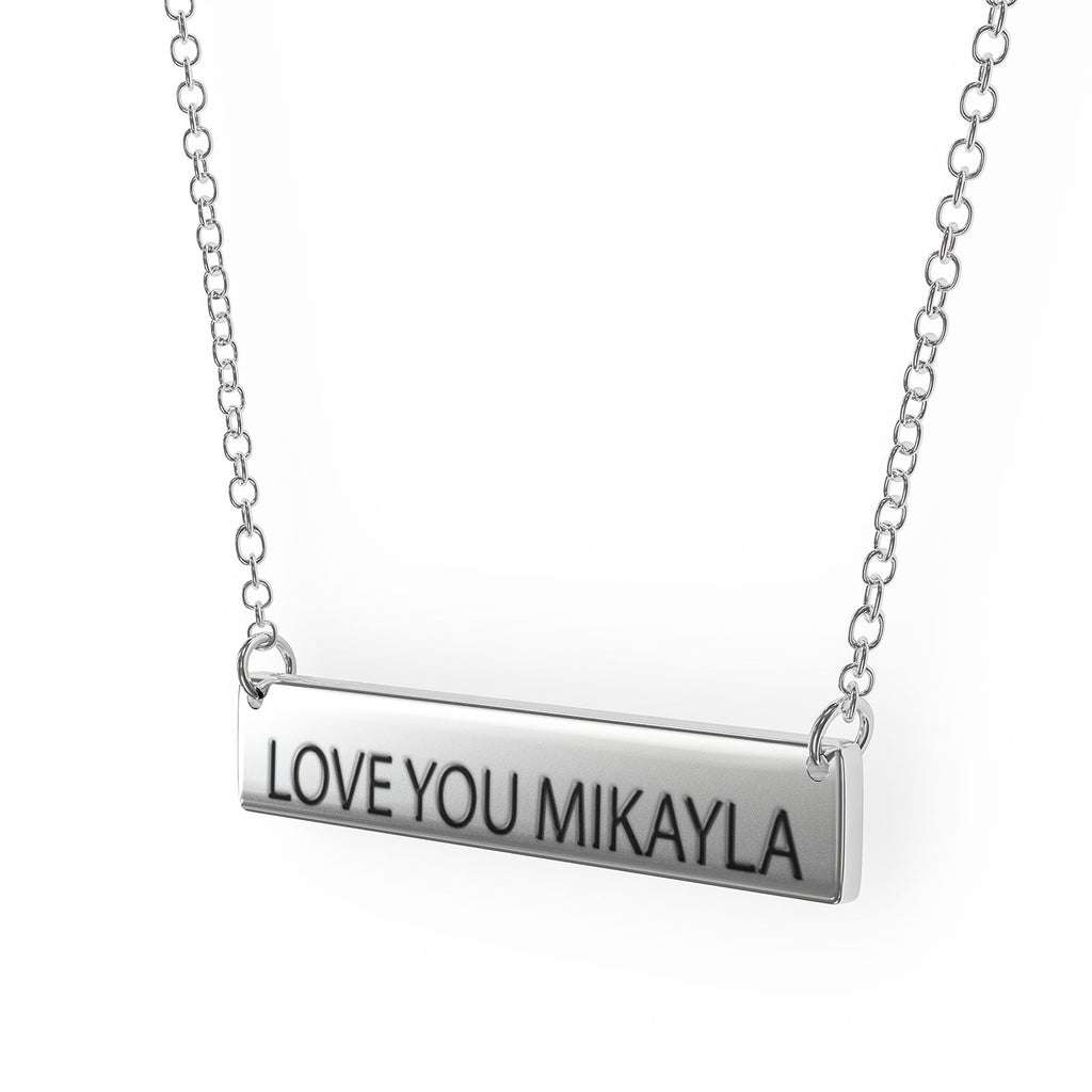 Sterling Silver Bar Pendant Necklace F4982