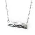Sterling Silver Bar Pendant Necklace F4982
