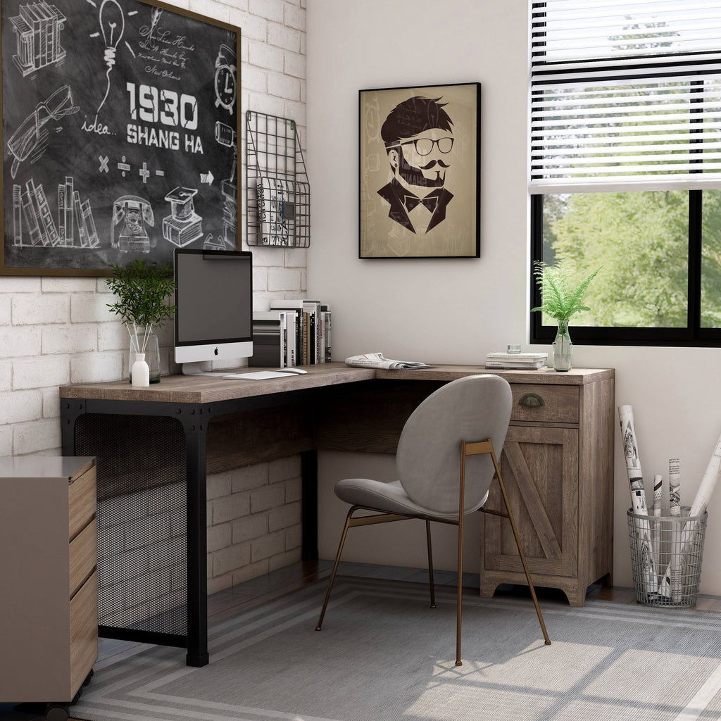 Reclaimed Oak L-Shape Desk A933