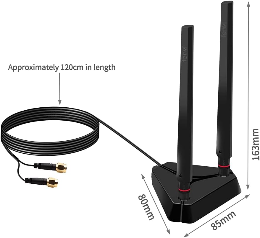 WiFi 6E PCI-E Network Card Tri-Band BT5.2 Wireless Gigabit 802.11ax MU-MIMO PCIe WiFi Adapter with High Gain Antenna Pack of 2 E668368