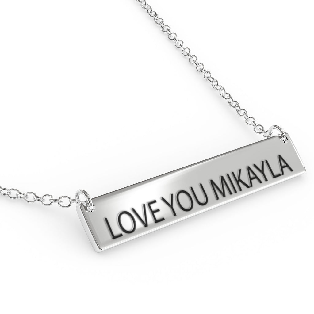 Sterling Silver Bar Pendant Necklace F4982