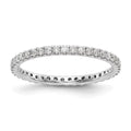 14K White Gold Diamond Eternity Ring Band, Lab Grown Round, Size 7 N664