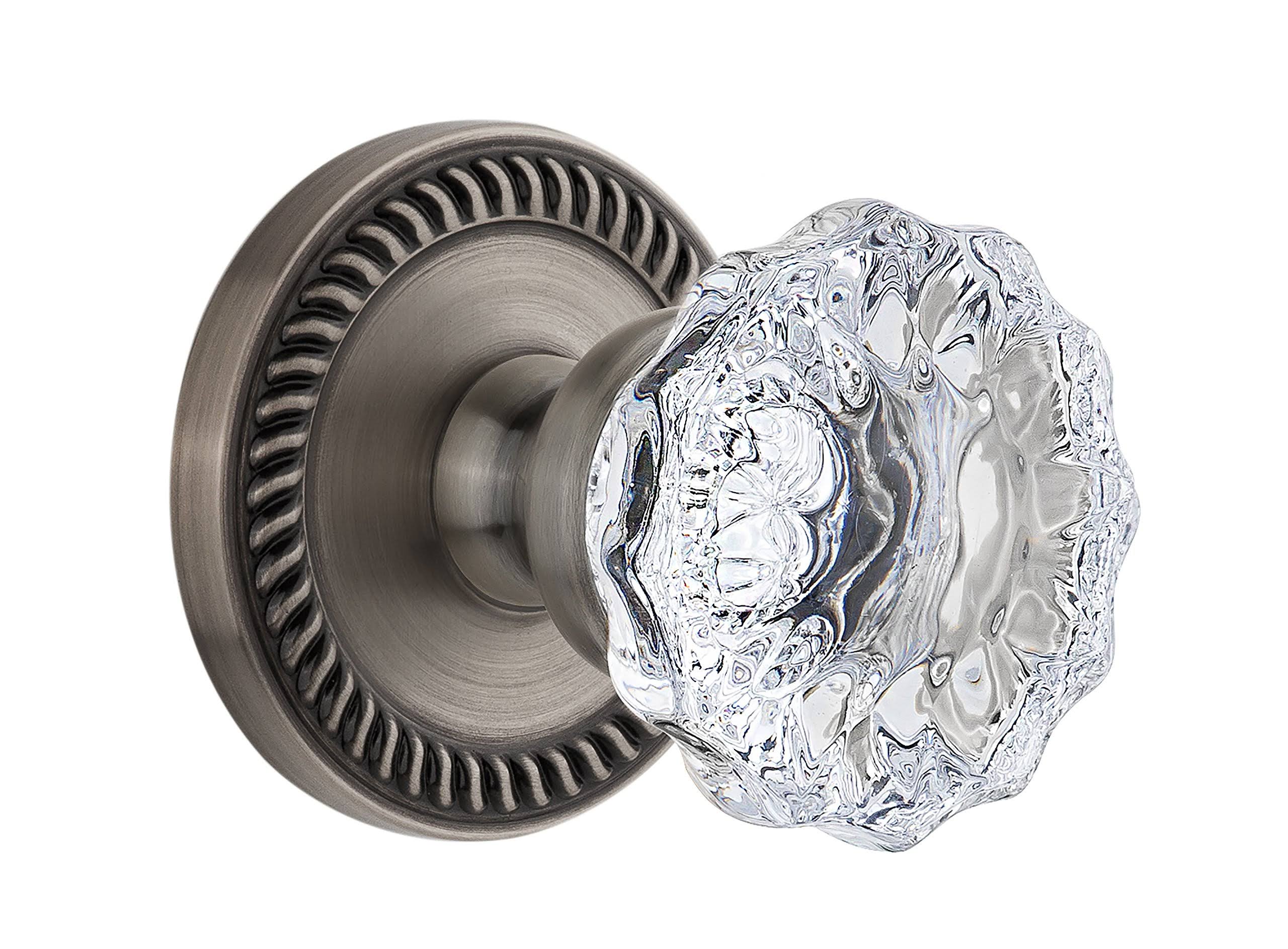Antique Pewter Passage Plate with Crystal Knob Y7743