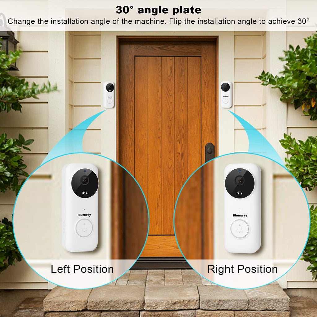 Video Doorbell Camera Wireless WIFI with Motion Detector, 1080P, 2-Way Audio, Night Vision, 4 Rechargeable Battery A137