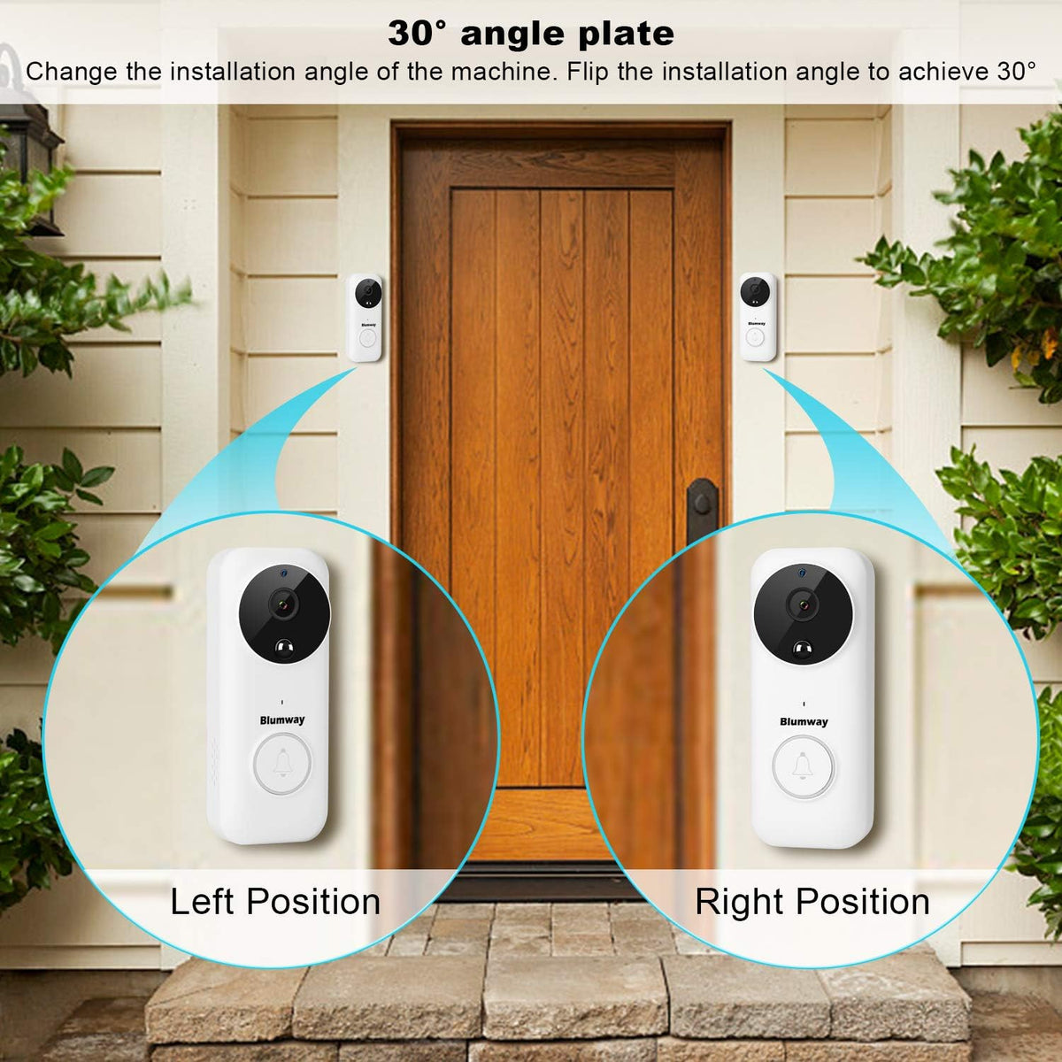 Video Doorbell Camera Wireless WIFI with Motion Detector, 1080P, 2-Way Audio, Night Vision, 4 Rechargeable Battery A137