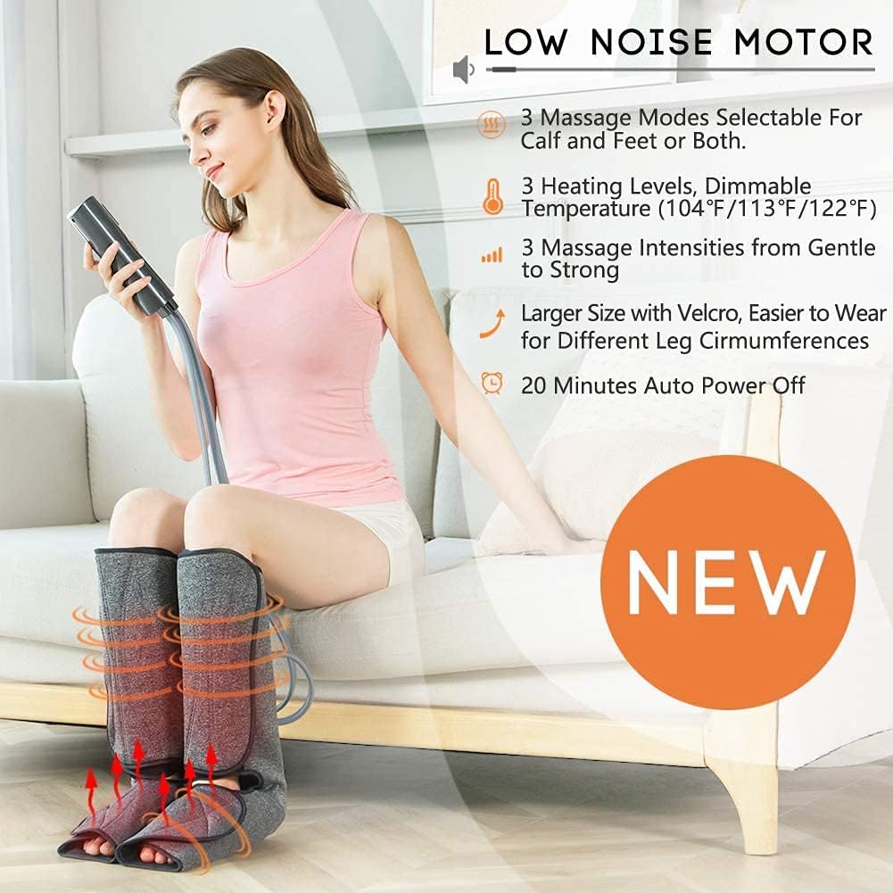 Air Compression Calf Thigh Foot Massage Machine with Adjustable Wraps W25722