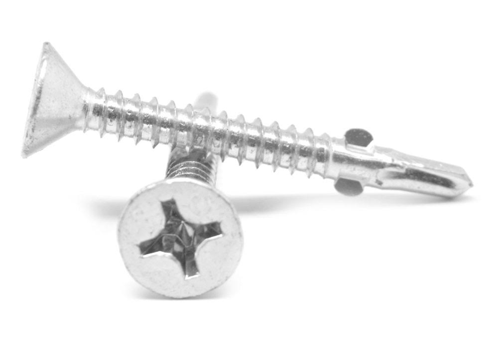 1/4x22-20 x 2 3/4x22 Self Drilling Screw Phillips Flat Head Low Carbon Steel Zinc Plated Z6744