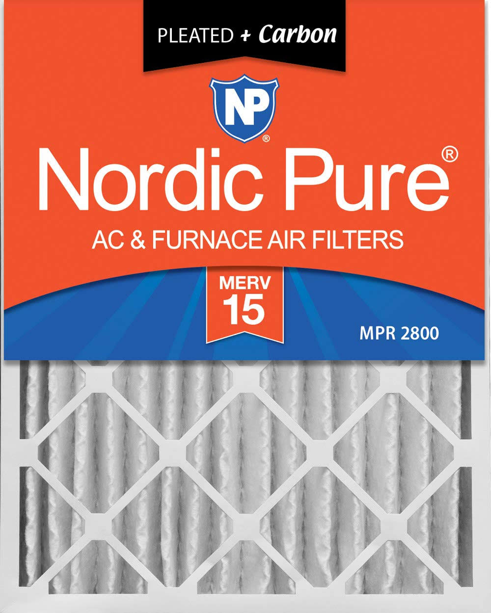 20x25x4 MERV 15 Pleated Carbon AC Furnace Air Filters 2 Pack L934