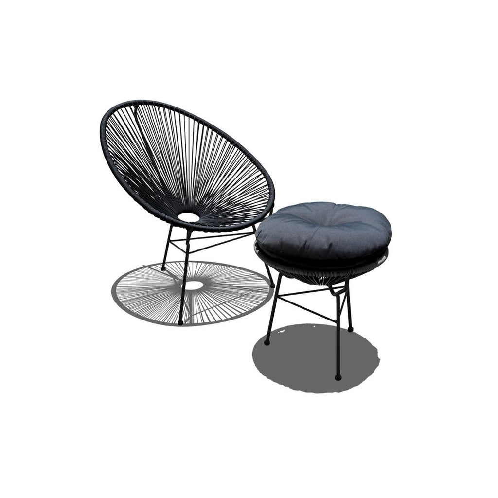 Jet Black 3-Piece Chat Set D315462