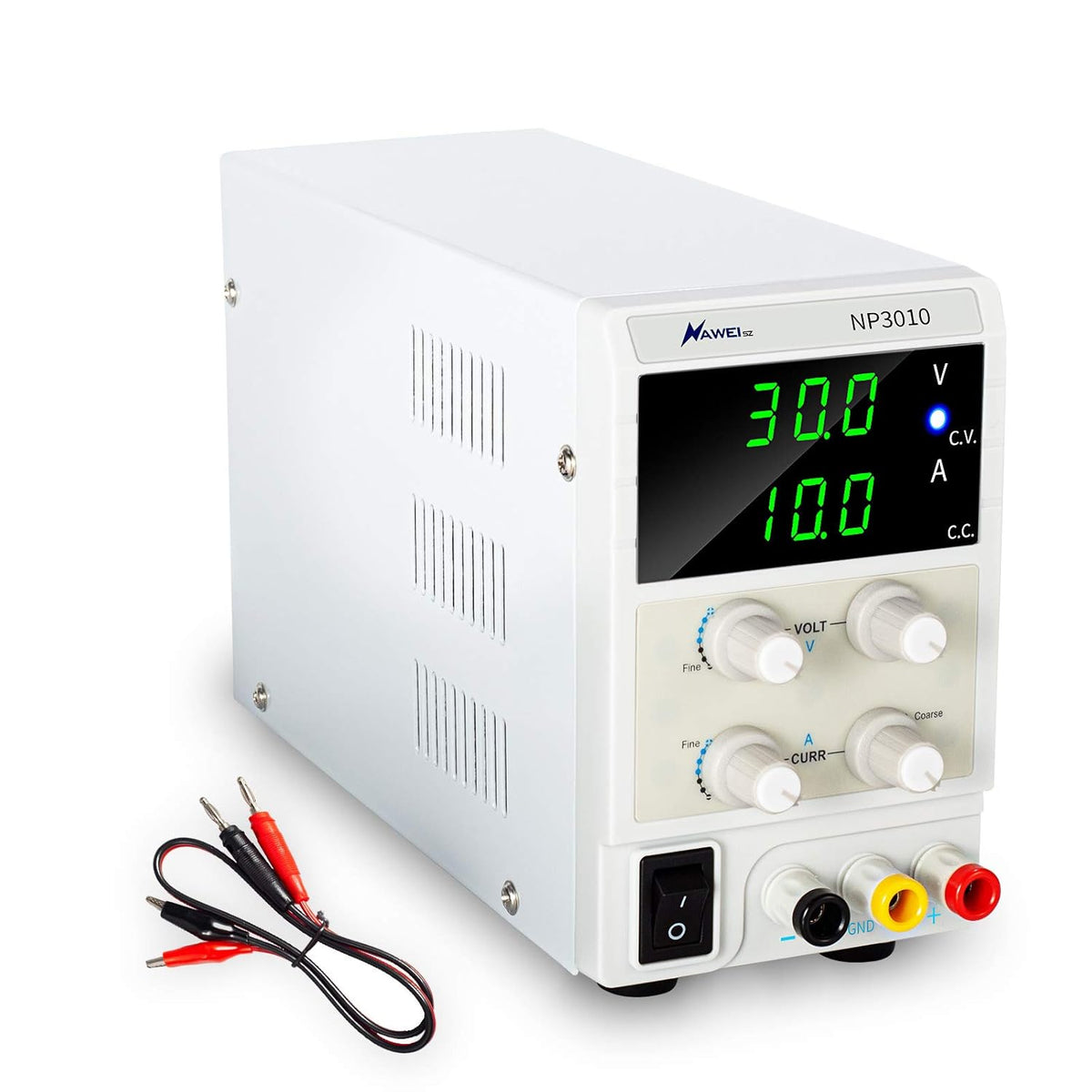 DC Power Supply Variable 30V 5A Precision Adjustable 4-Digital LED Display with Alligator Leads Pack of 2 Z124442