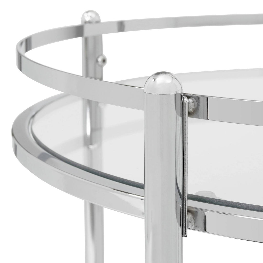 24x22 Round Cart Chrome Clear Glass B9383