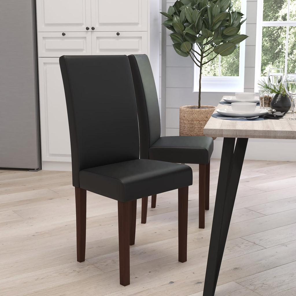 Brown Faux Leather Dining Chair W735115