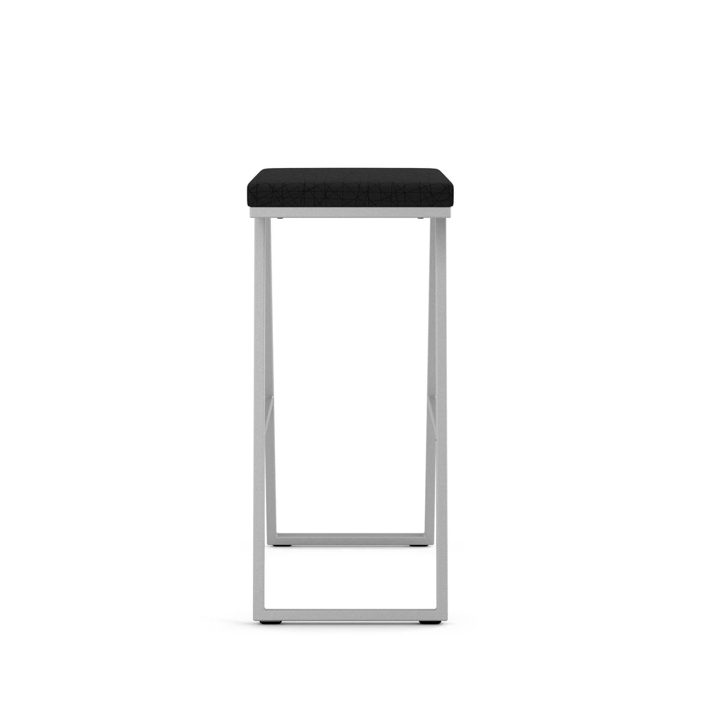 Black/Silver Gray PVC and Metal Counter Stool T793696
