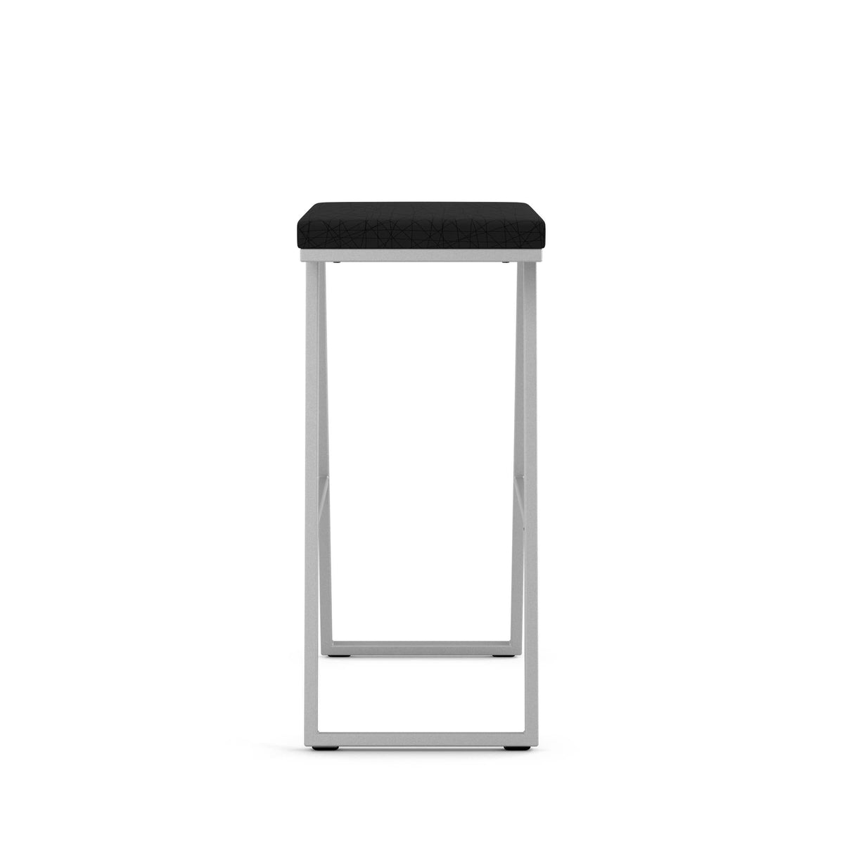 Black/Silver Gray PVC and Metal Counter Stool T793696