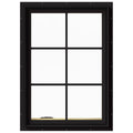 Black Painted Clad Wood Left-Handed Casement Window with Colonial Grids D9918