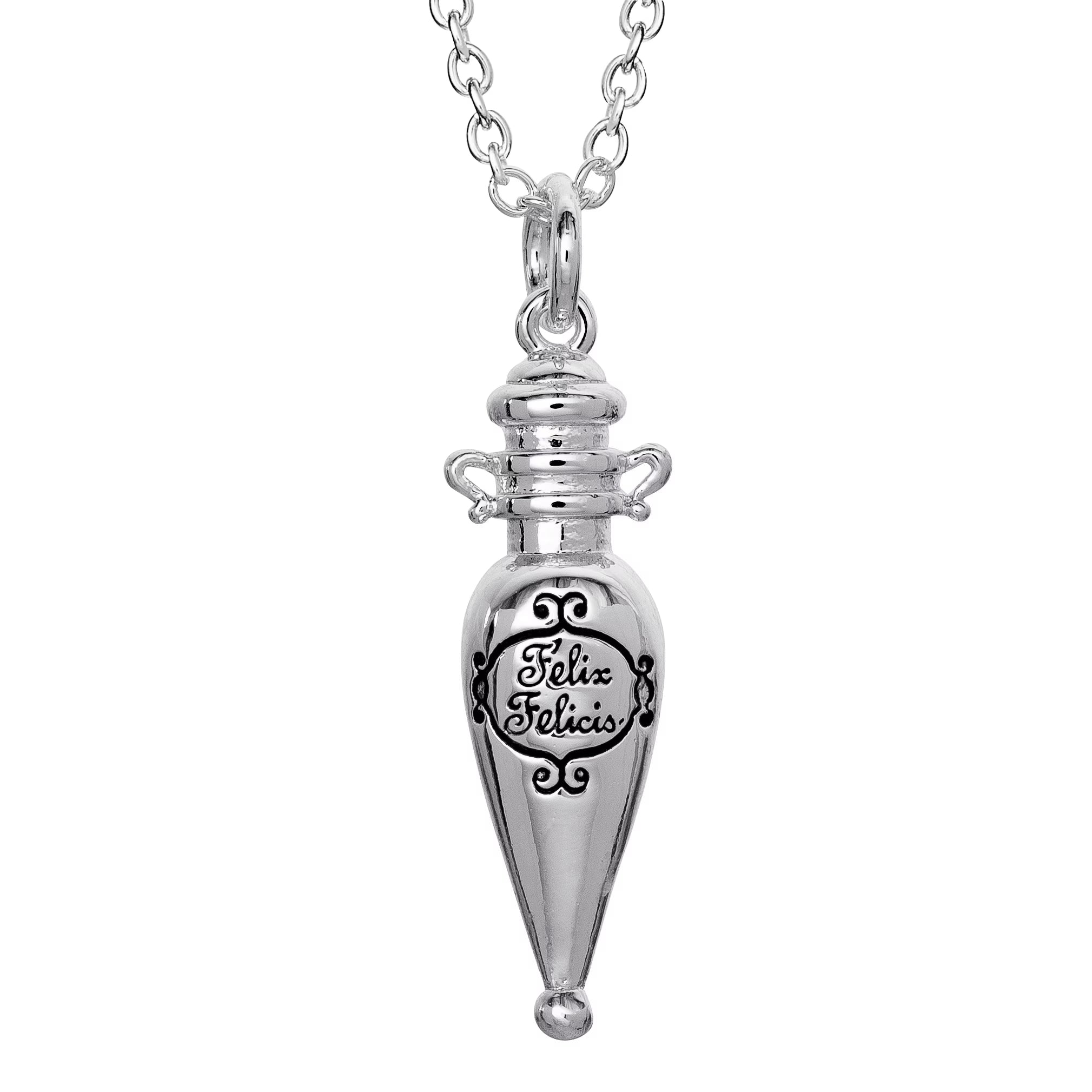 Silver Plated Potion Bottle Pendant Necklace O460
