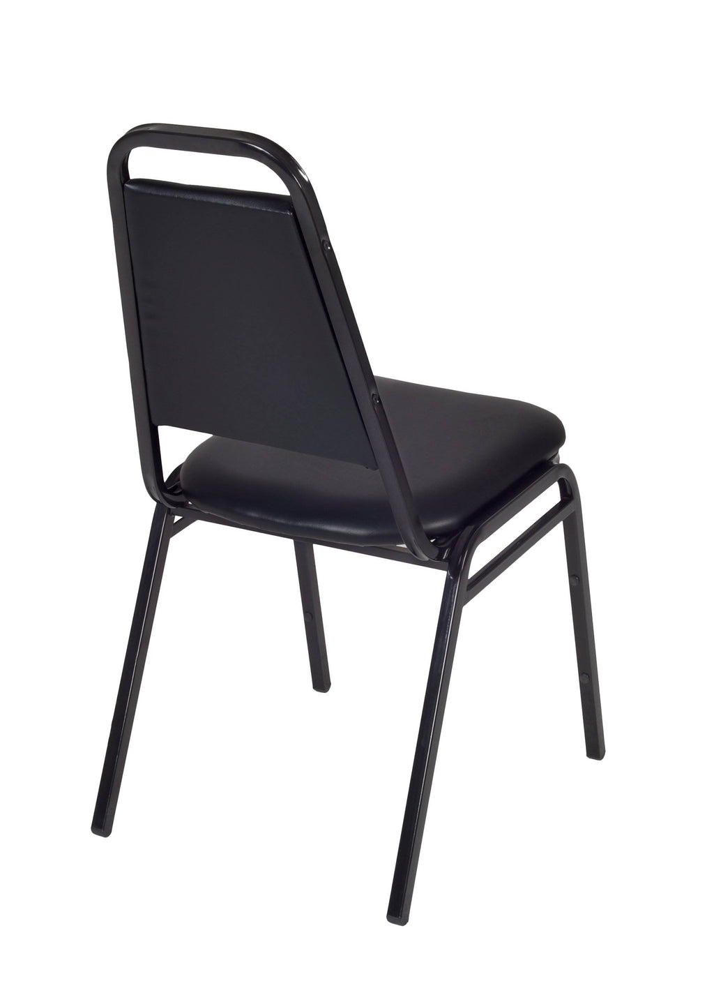 Cherry Square Breakroom Table & 4 Black Stack Chairs M938056