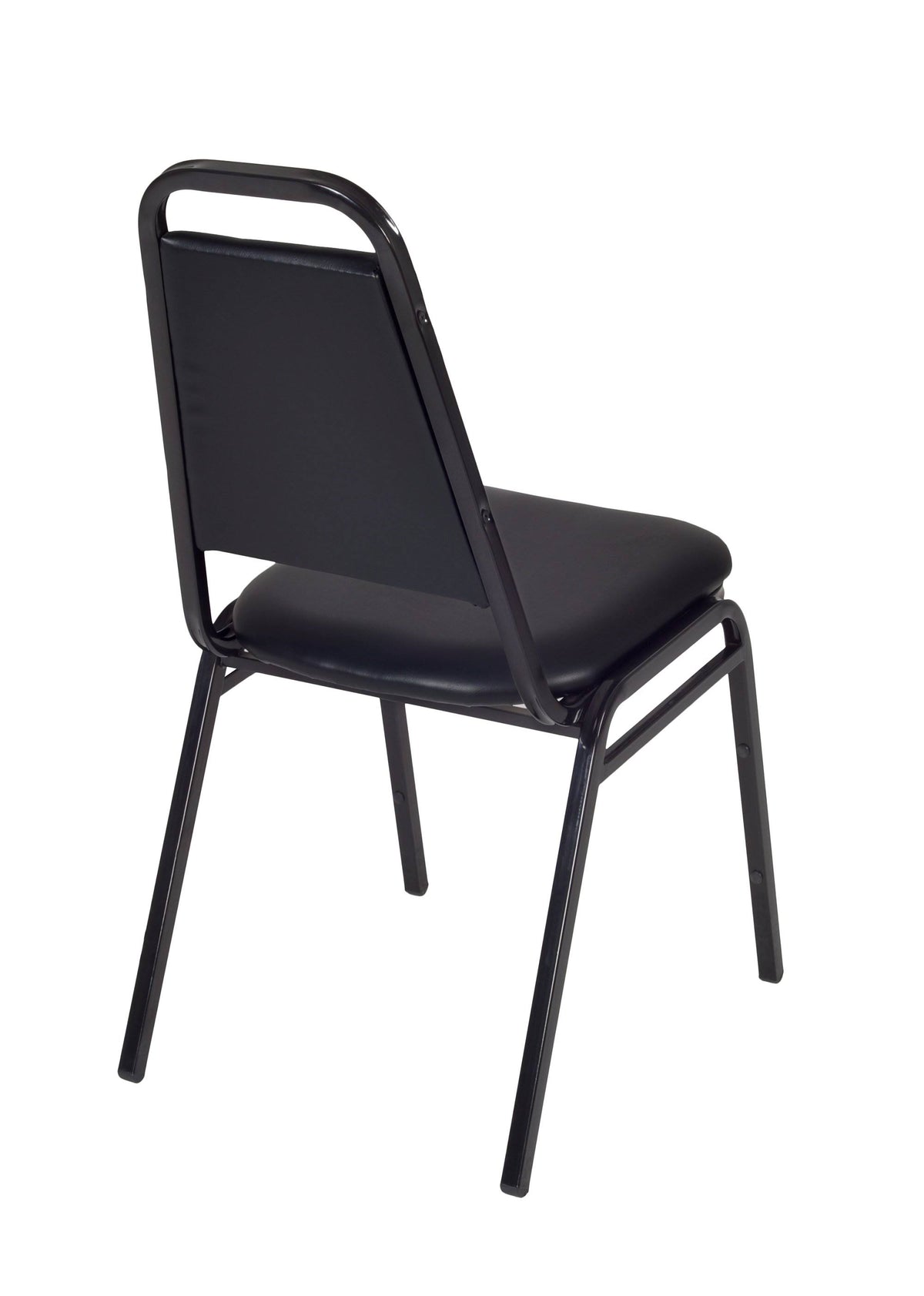 Cherry Square Breakroom Table & 4 Black Stack Chairs M938056