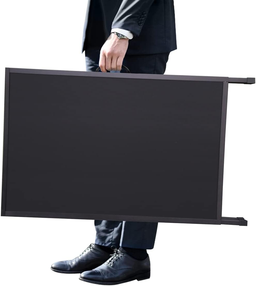 Heavy Duty Double-Sided Folding A-Frame Sidewalk Sign 24x36 Inch Black Coated Steel Metal Frame Only Pack of 2 R7484