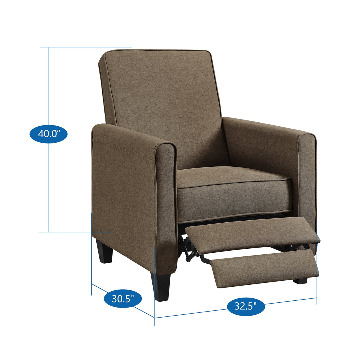 Mocha Linen Upholstered Club Chair Set of 2 O923383