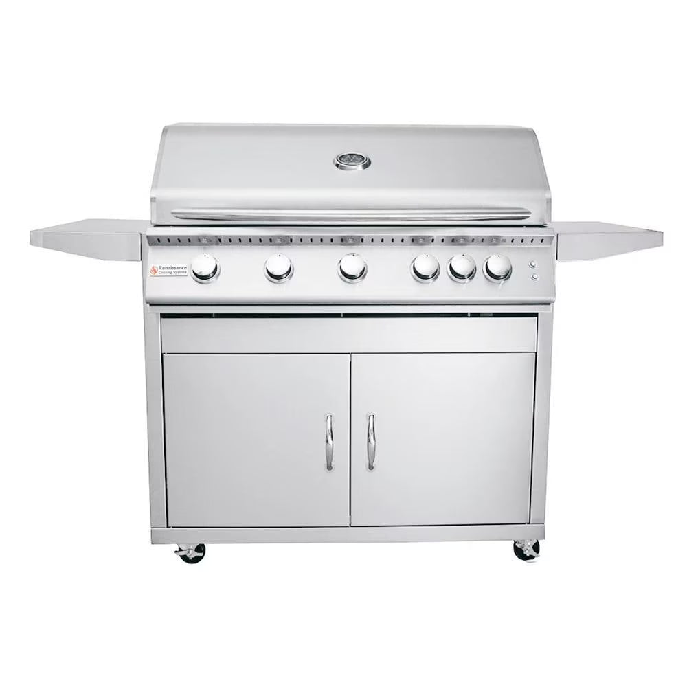 40-Inch 5-Burner Propane Gas Grill With Rear Infrared Burner & Grill Lights Z664