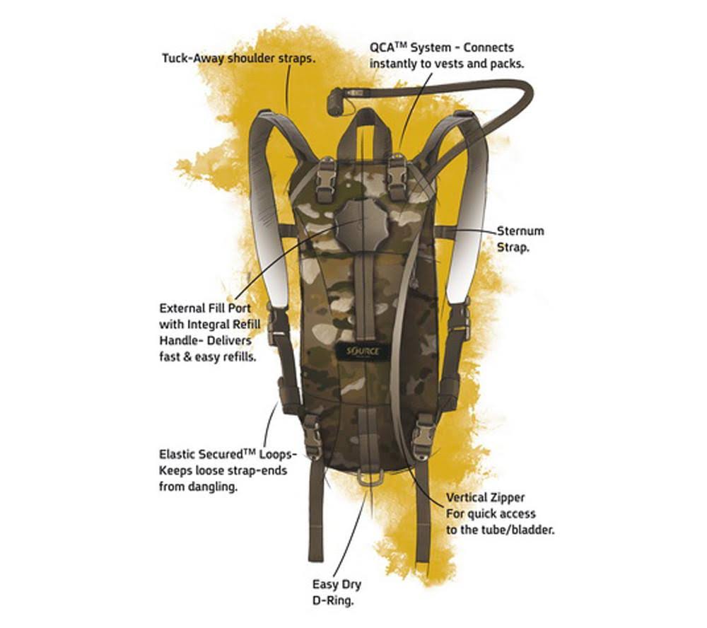 3 L Black Tactical Hydration Pack S819