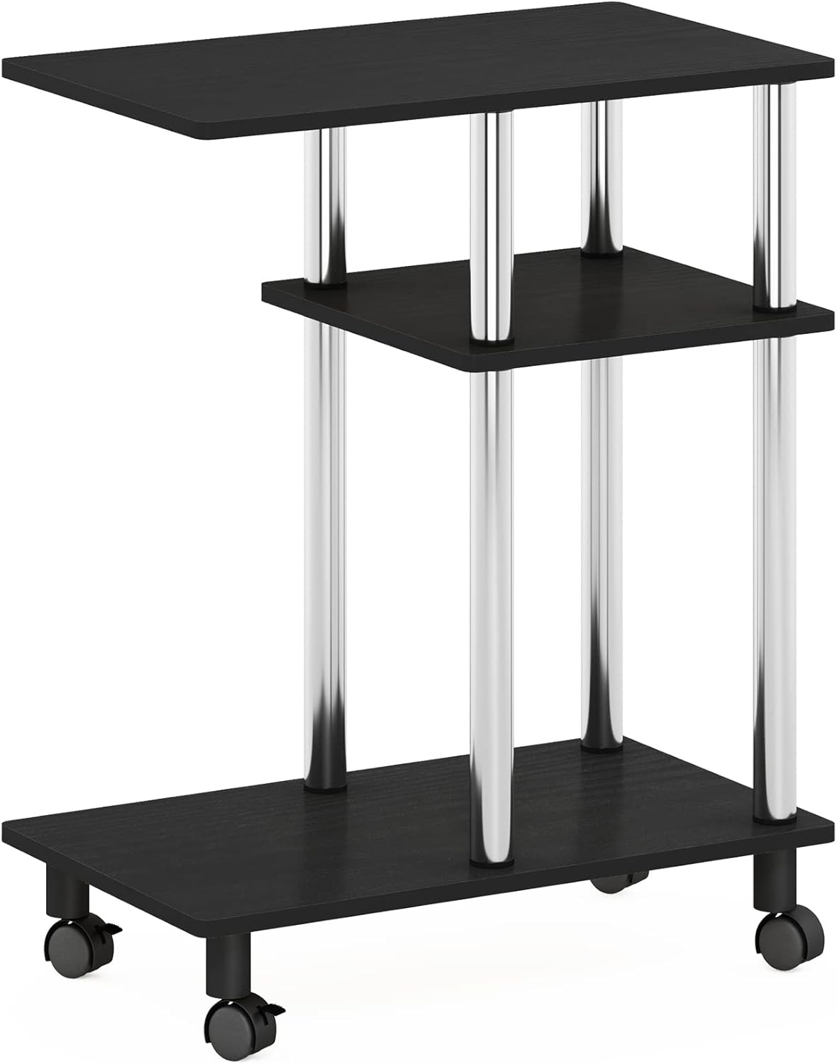 White Oak U-Shaped Side Table with Casters L6920