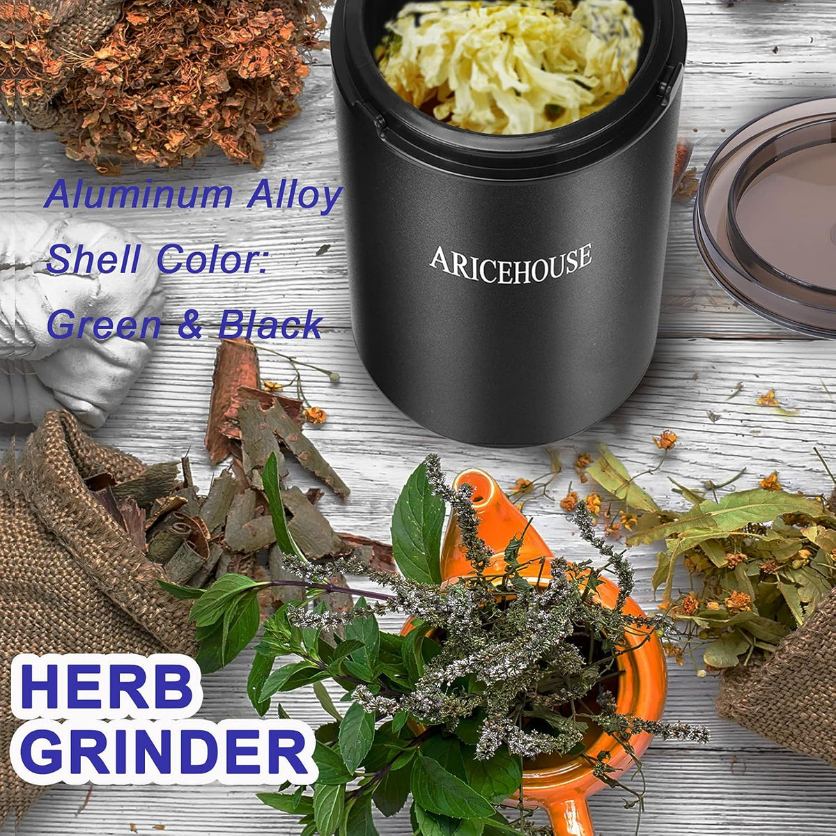 Black Electric Herb Grinder with Stainless Steel Blade, Pack of 2 A56735