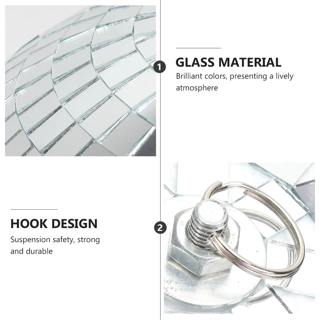 Silver Disco Mirror Ball with Hook V33458