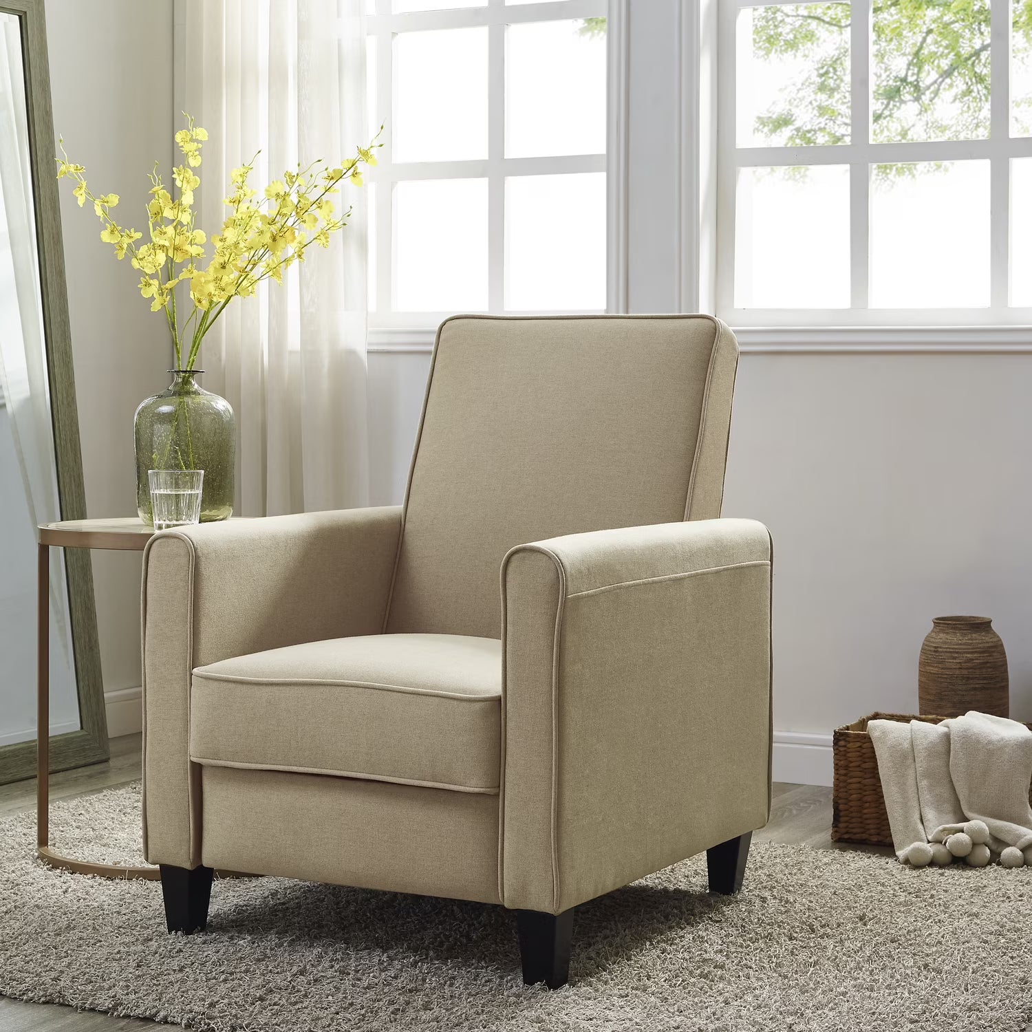Mocha Linen Upholstered Club Chair Set of 2 O923383