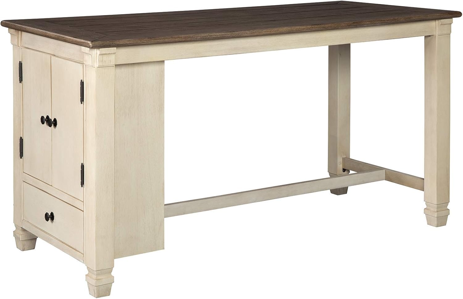 Rustic Counter Height Dining Table with Storage, Dark Gray U811
