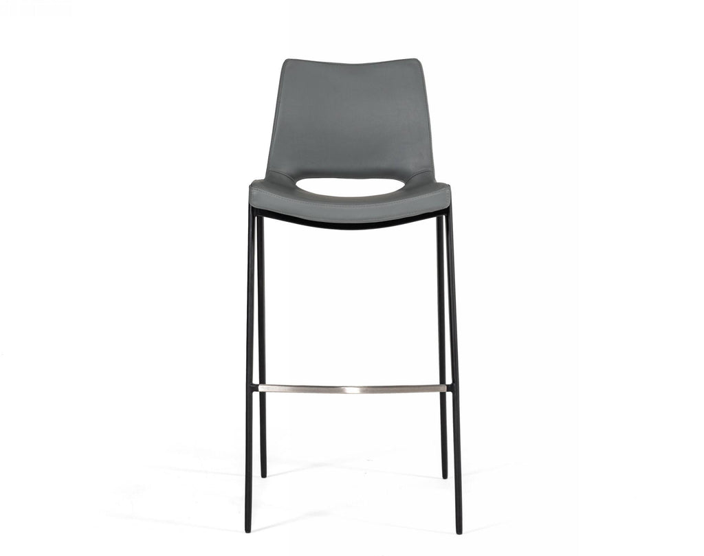 Modern Gray Eco-Leather Bar Stool (Set of 2) W960