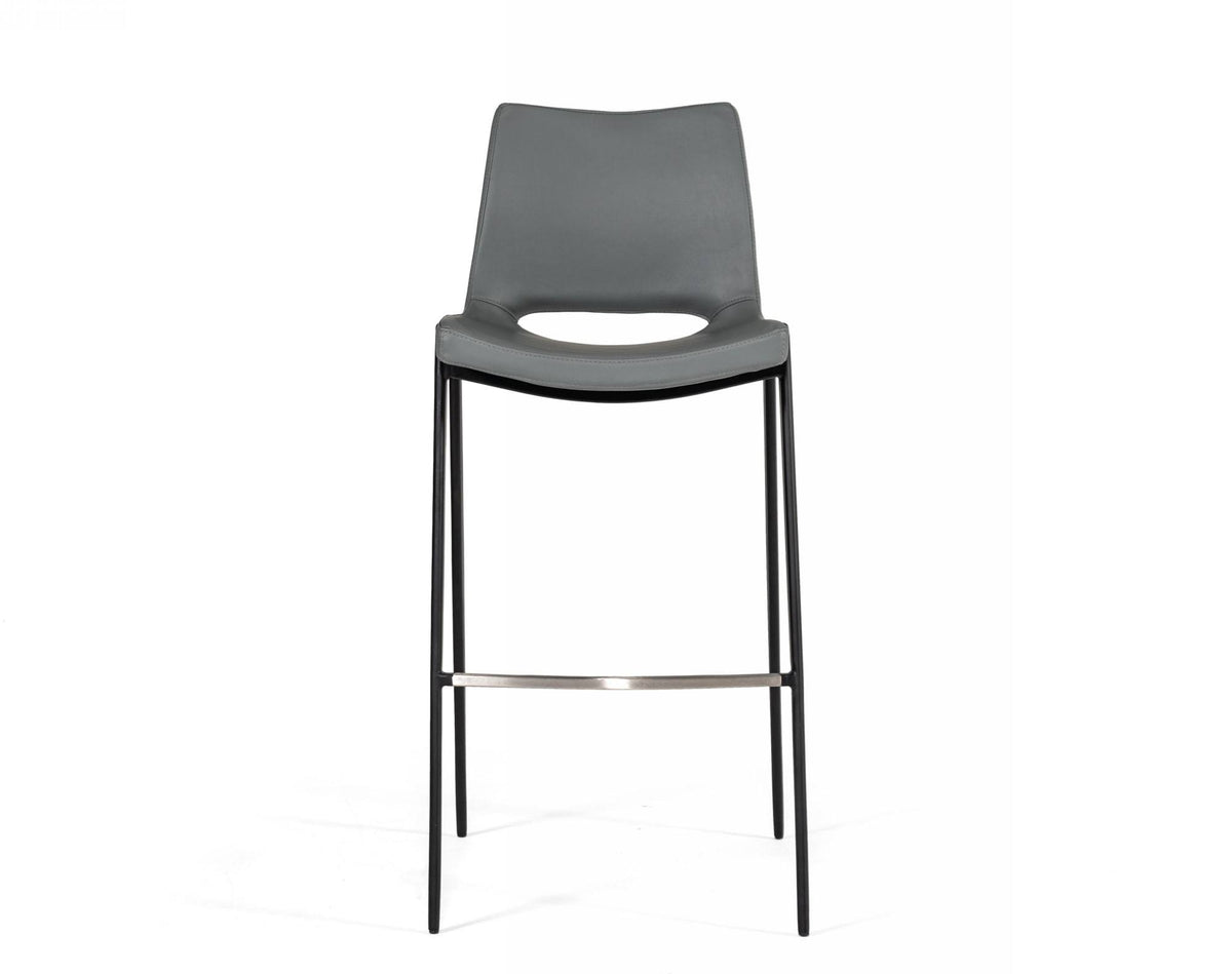 Modern Gray Eco-Leather Bar Stool (Set of 2) W960