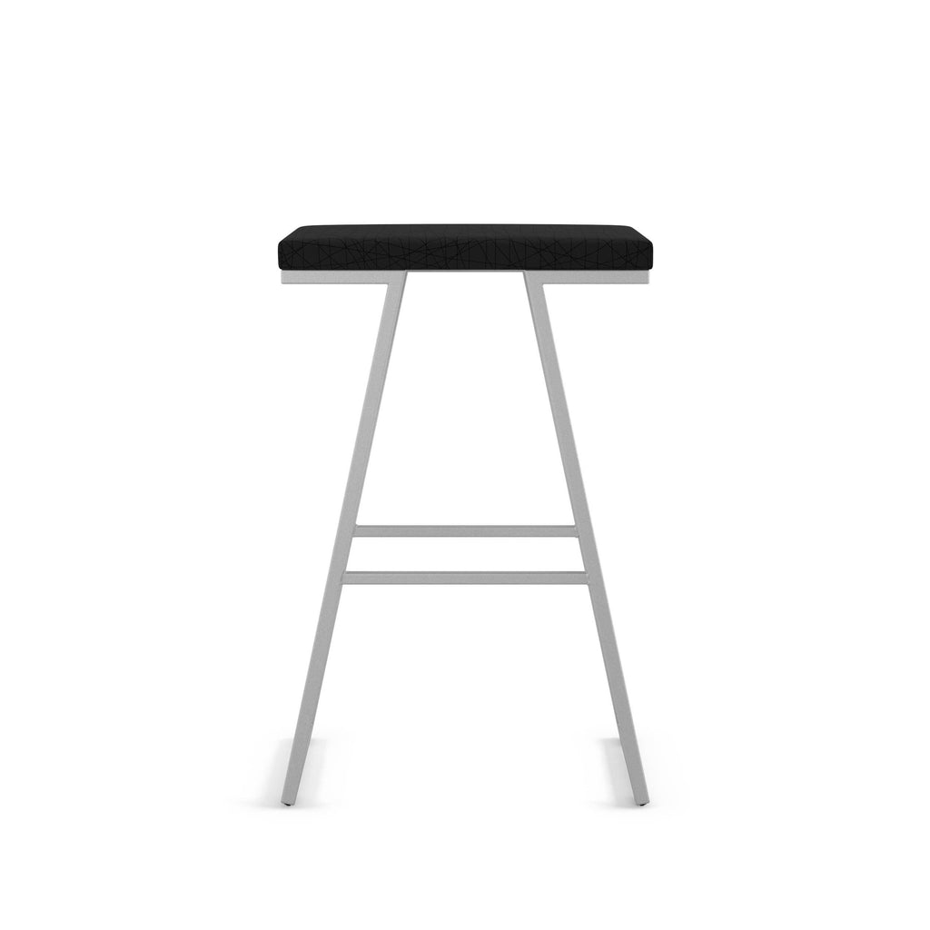 Black/Silver Gray PVC and Metal Counter Stool T793696