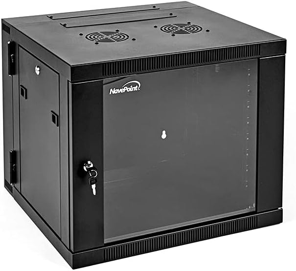9U Wall-Mount Network Cabinet Enclosure with Glass Front Door D3887