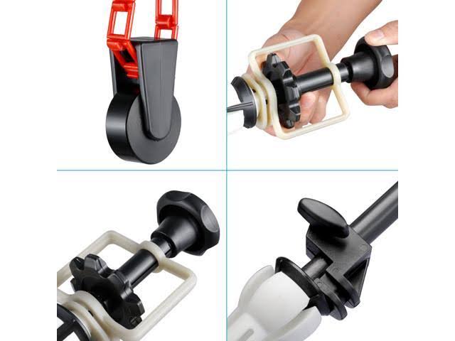 Photography 4 Roller Wall Mounting Manual Background Support System with Two Four-Fold Hooks and Six Expand Bars E381936