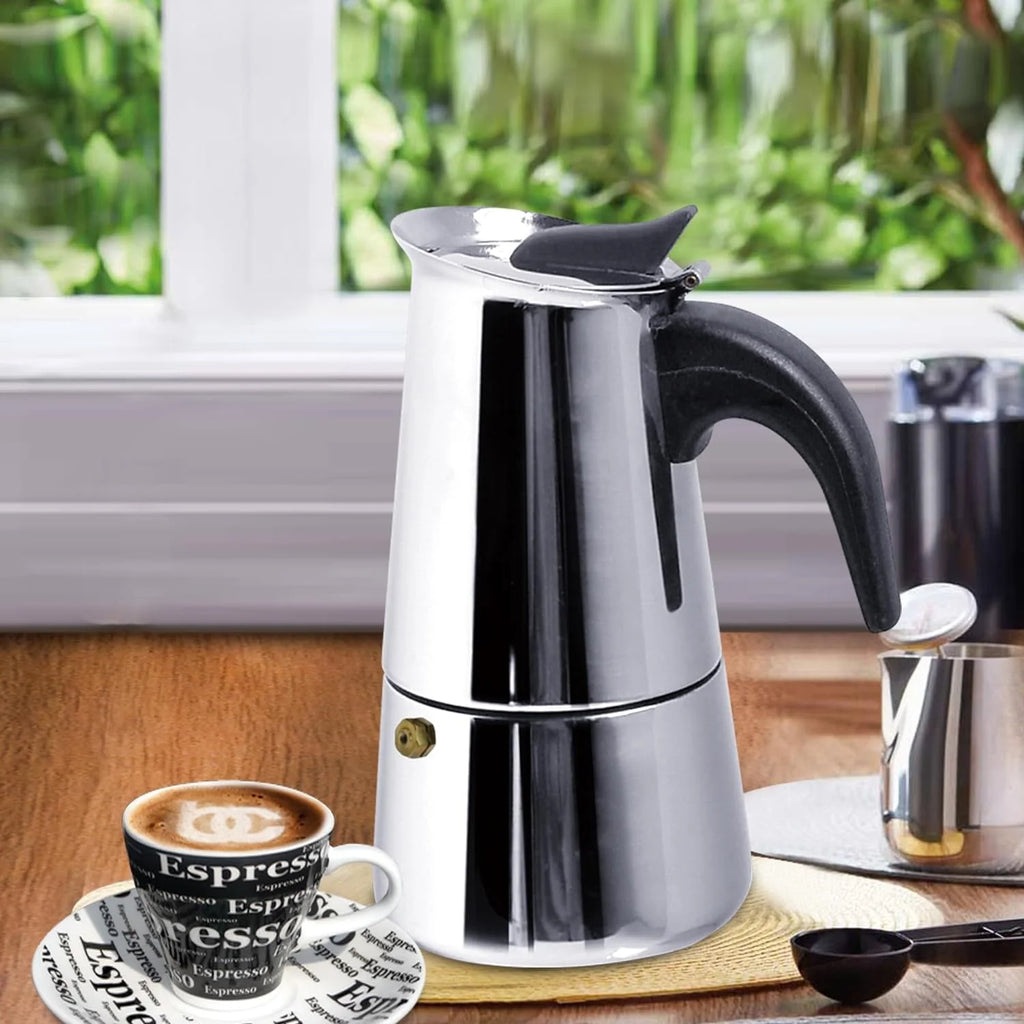 6-Cup Stovetop Espresso Maker with Black Handle A857866