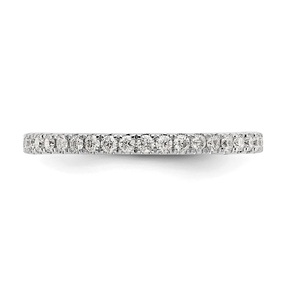 14K White Gold Diamond Eternity Ring Band, Lab Grown Round, Size 7 N664