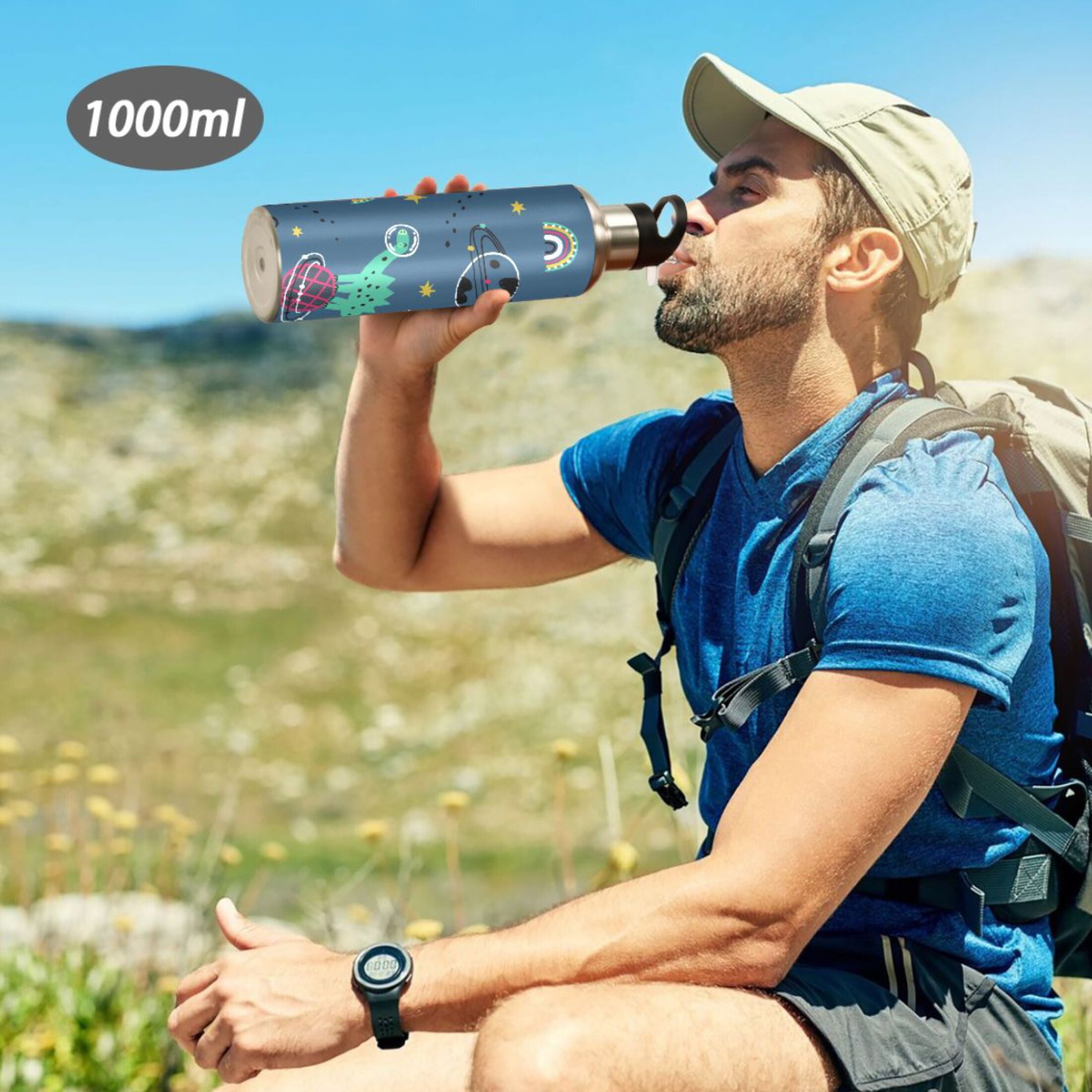 Stainless Steel Insulated Water Bottle with Straw Lid V191713