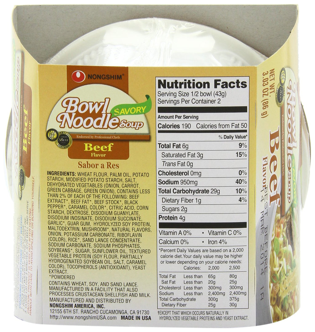 Beef Bowl Noodle Soup, 3.03 Ounce (Pack of 12) N1317